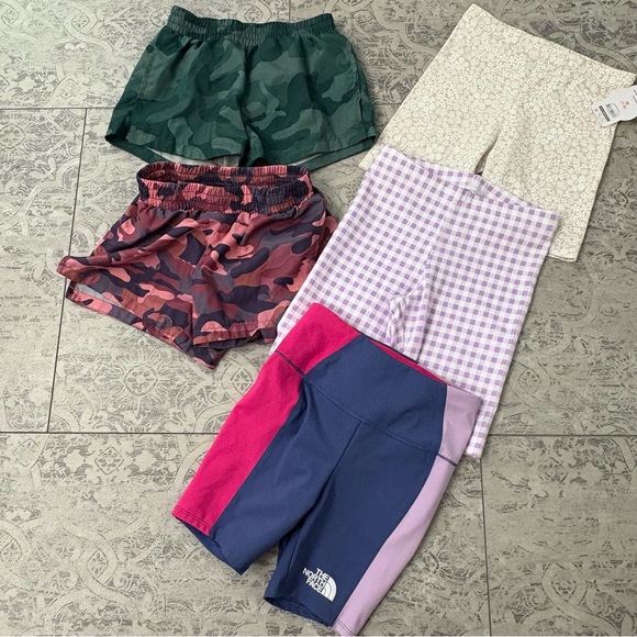 BUNDLE | Little Girls SZ 7-8 | Athletic Shorts EUC & NEW | North Face Old Navy - Picture 1 of 6